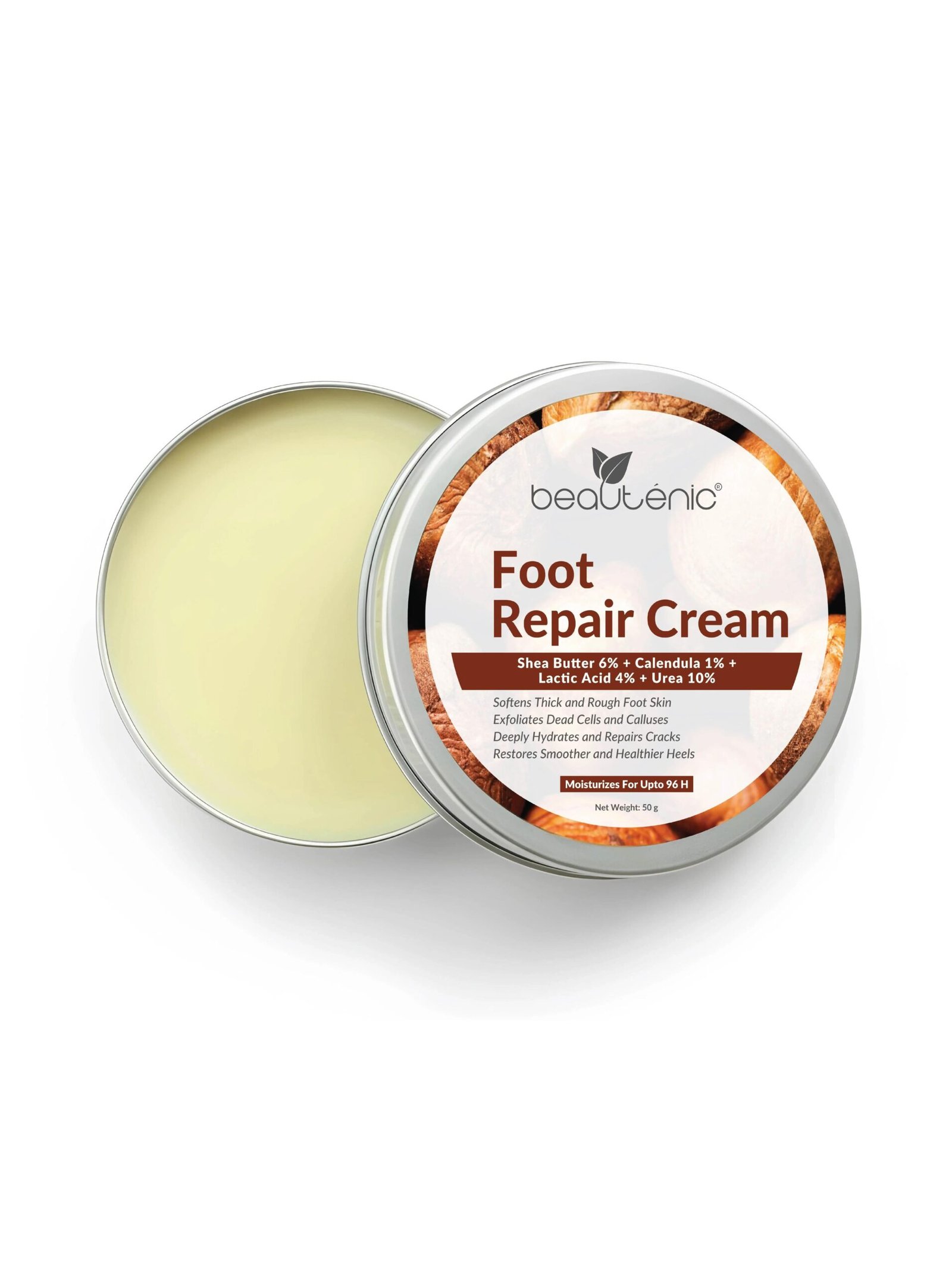 FootCream-01_accc7e40-7279-4786-93c7-ea39bdb72e0d Foot Repair Cream – Shea Butter 6% + Calendula 1% + Lactic Acid 4% + Urea 10% - Image 1
