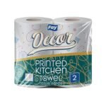 Decor Printed Kitchen Towel Roll Twin Pack